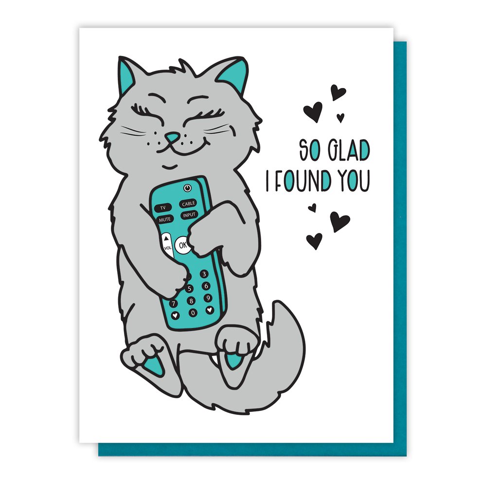 So Glad I Found You Remote Cat Card
