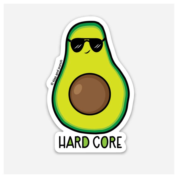Hard Core Avocado Vinyl Sticker