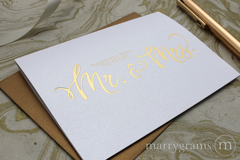 Gold Foil Future Mr. & Mrs. Thank You Cards