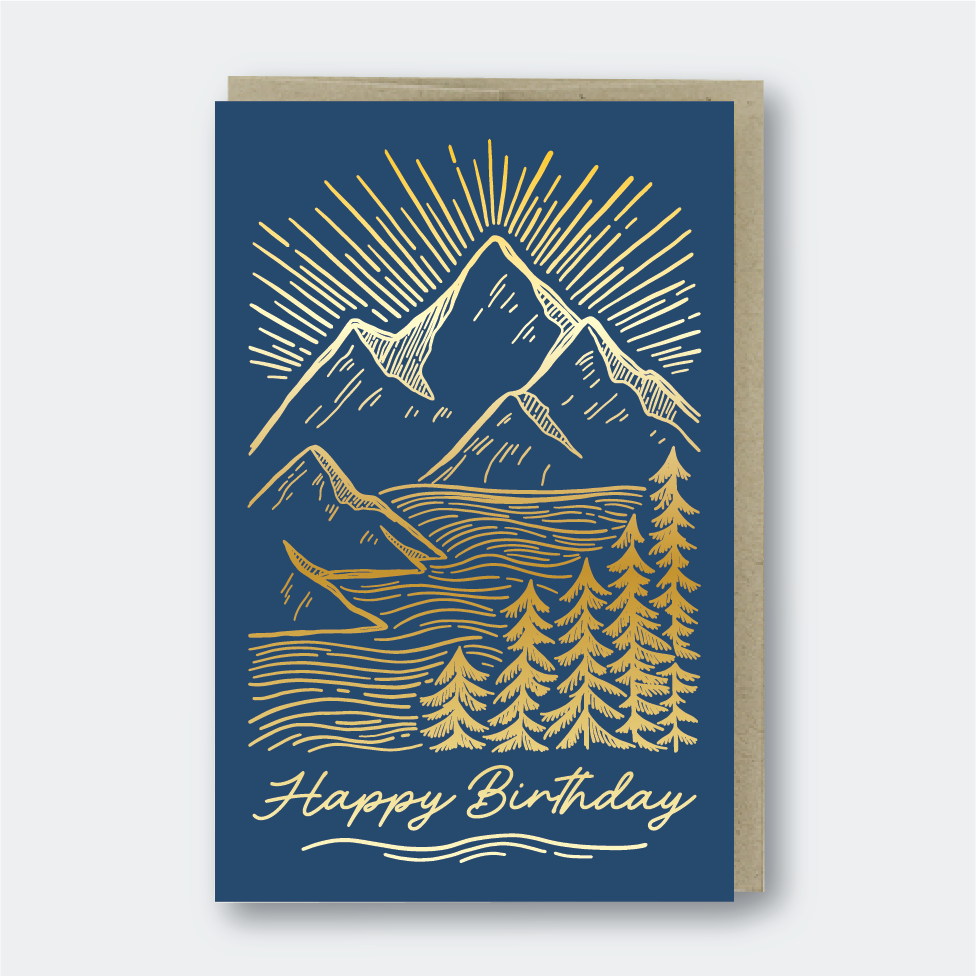Happy Birthday Mountainscape Card