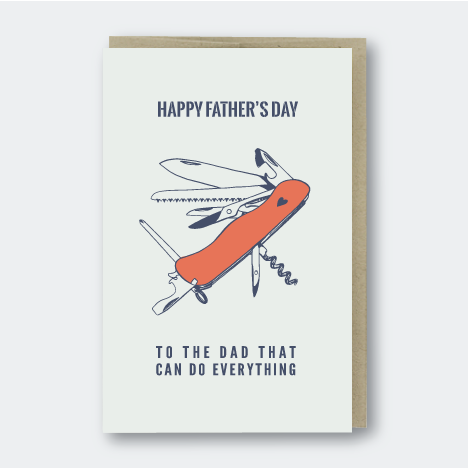 Happy Father's Day Dad that Can Do Everything Swiss Army Knife Card