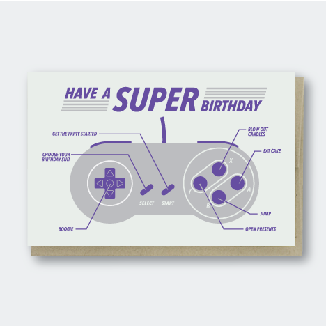 Super Nintendo Birthday Card