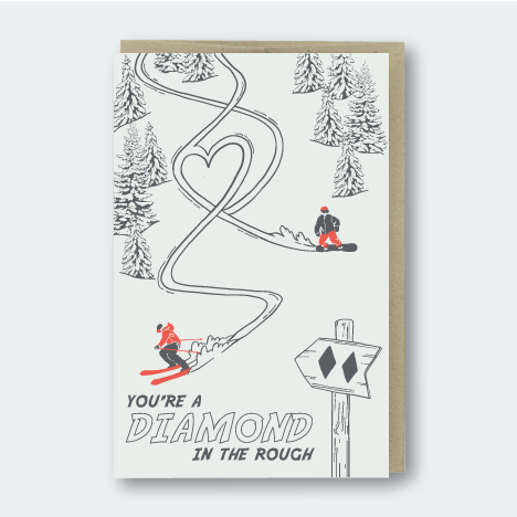 Diamond in the Rough Skiing Card