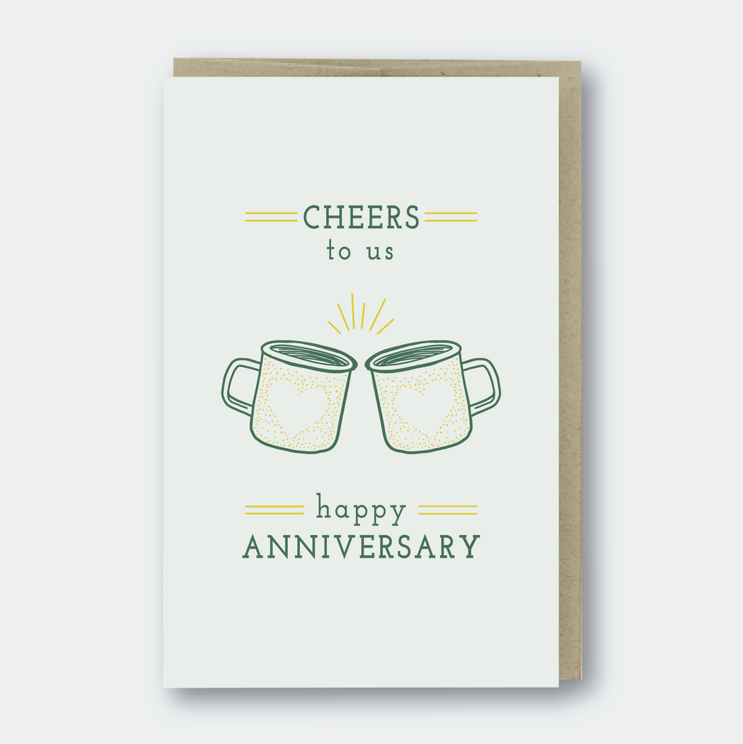 Cheers To Us Mugs Anniversary Card