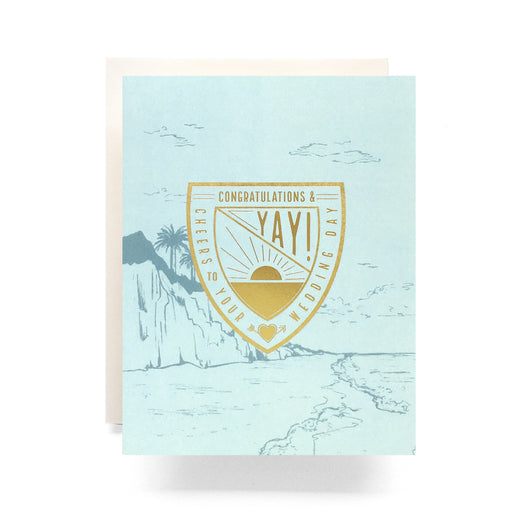 Crest Yay Cheers to Wedding Day Card