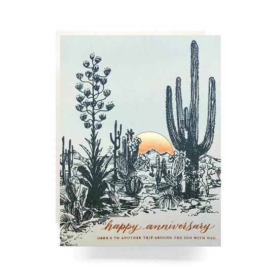 Cactus Anniversary Another Trip Around Sun Card