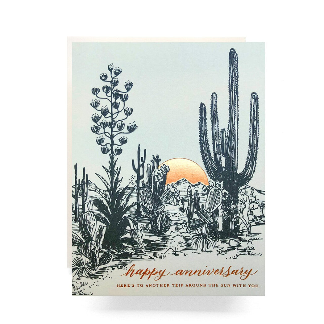 Cactus Anniversary Another Trip Around Sun Card