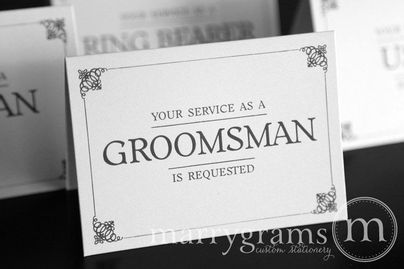 Your Service Is Requested Be My Groomsman Note Card