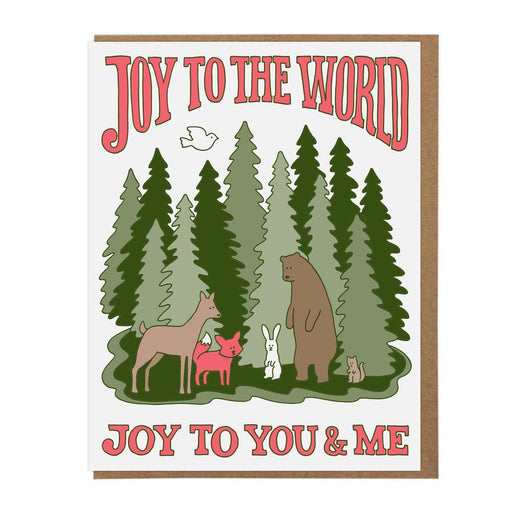 Joy To The World Woodland Animals Holiday Card