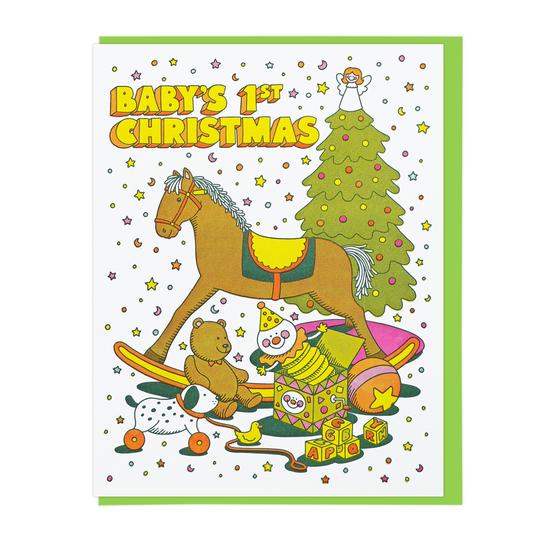 Baby's 1st First Christmas Rocking Horse Card