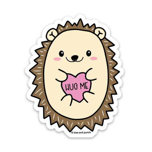 Hug Me Hedgehog Vinyl Sticker