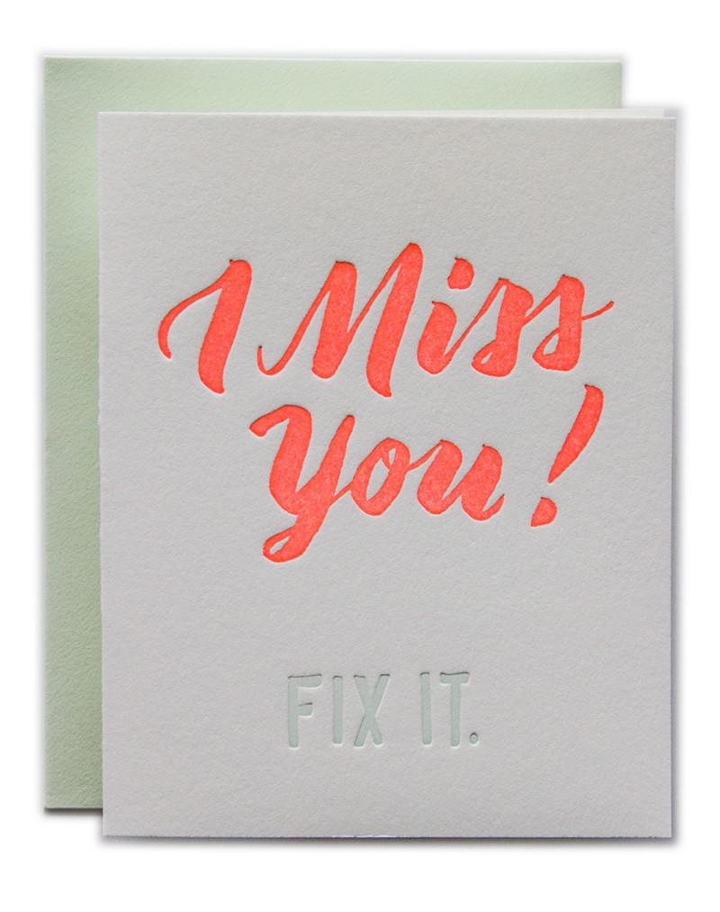 I Miss You Fix It Card