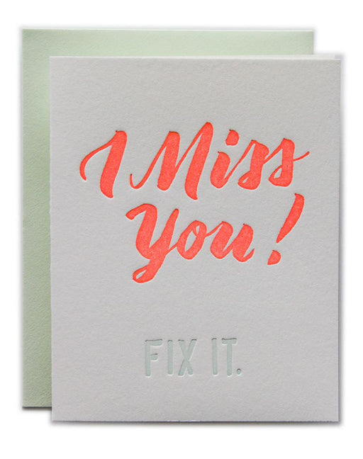 I Miss You Fix It Card