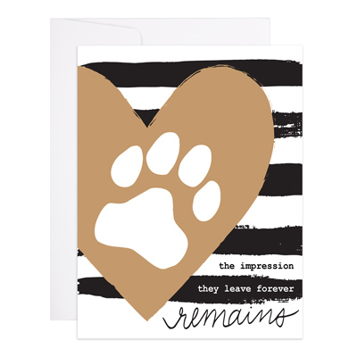 Impression They Leave Remains Pet Sympathy Card