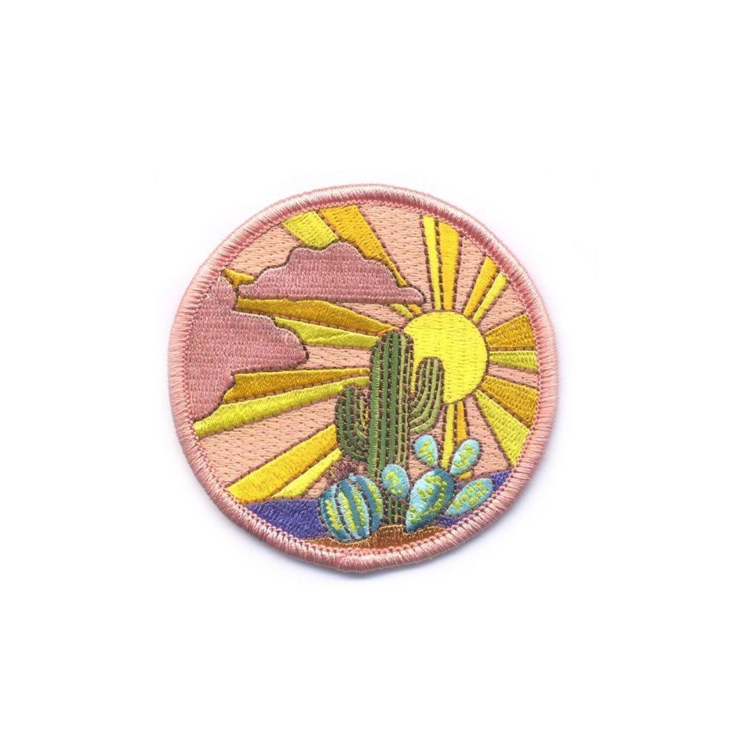 Sunset Cactus Embroidered Patch