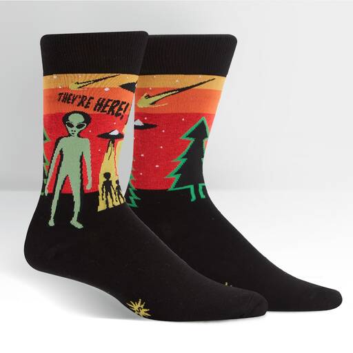 They're Here Alien Men's Crew Socks