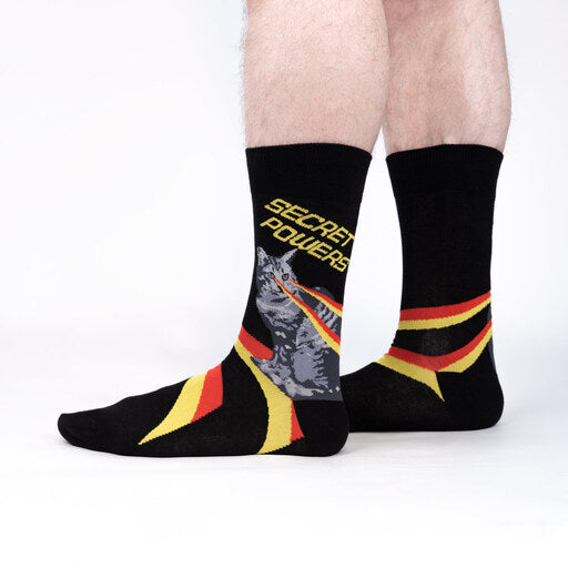 Secret Powers Cat Men's Crew Socks