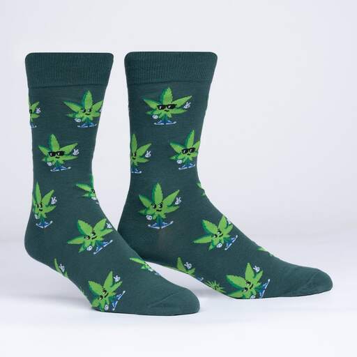 Green Peace Pot Leaf Men's Crew Socks