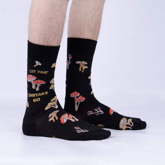 Let that Shiitake Go MEN's Mushroom Crew Socks