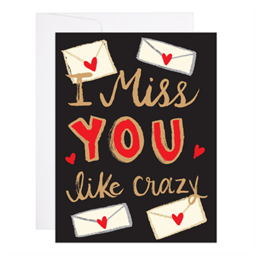 Miss You Like Crazy Letters Card