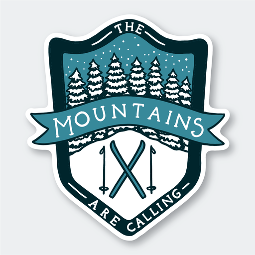Mountains are Calling Ski Vinyl Sticker