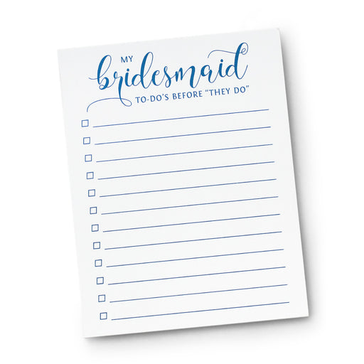 My Bridesmaid To-Do's Notepad Bridal Party Planner Pad
