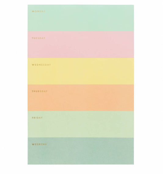 Color Block Weekly Memo Notepad rainbow