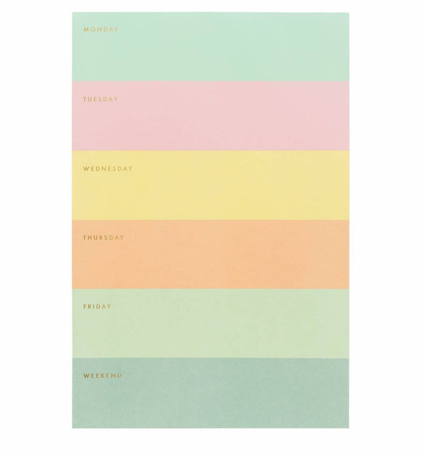 Color Block Weekly Memo Notepad rainbow