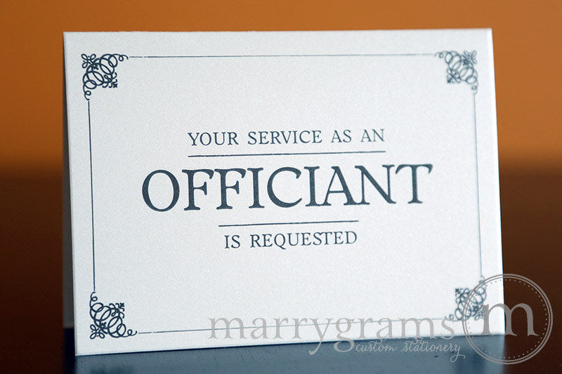 Your Service as an Officiant Is Requested Card