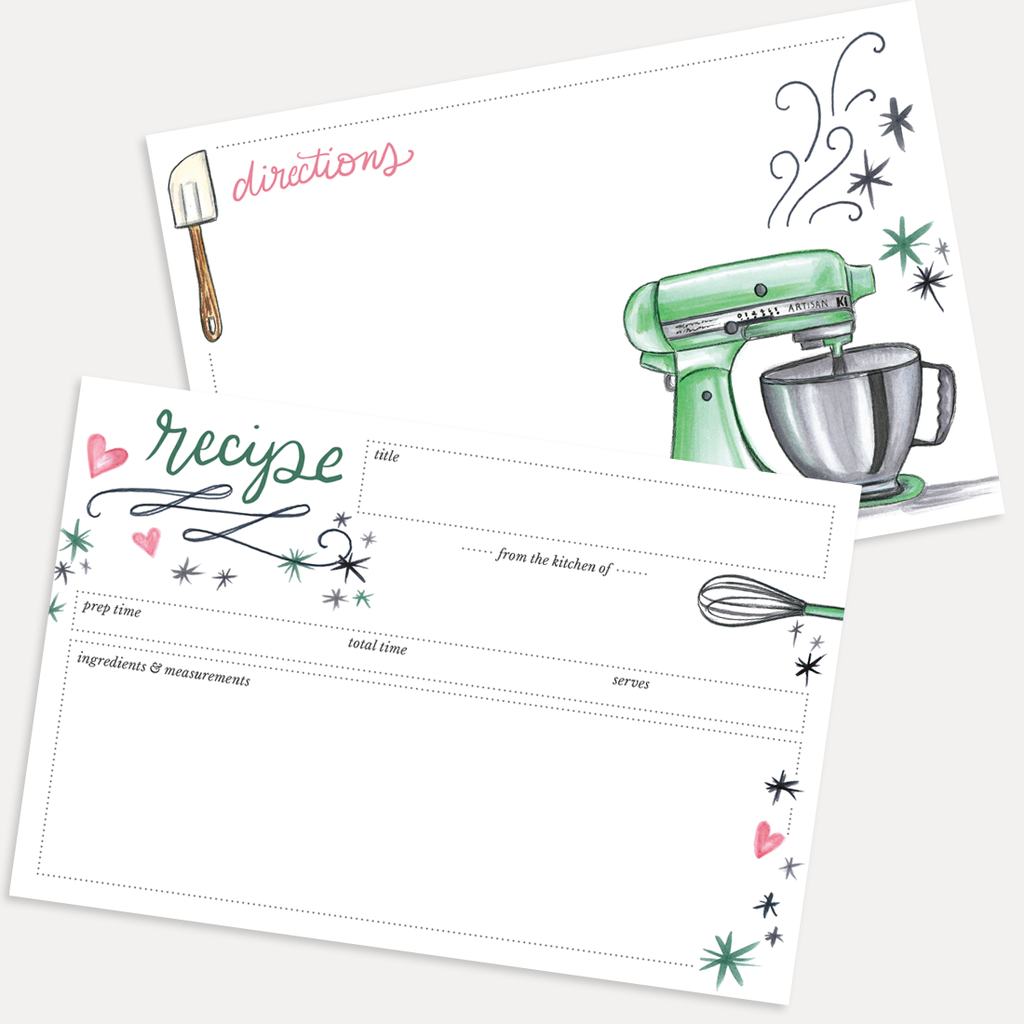 Recipe Card Pack - Green Mixer