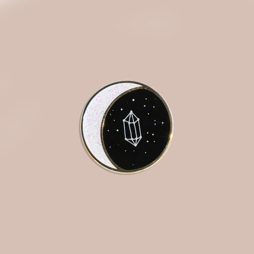 Crystal Moon Enamel Pin