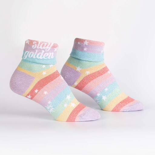 Stay Golden Turn Cuff Socks