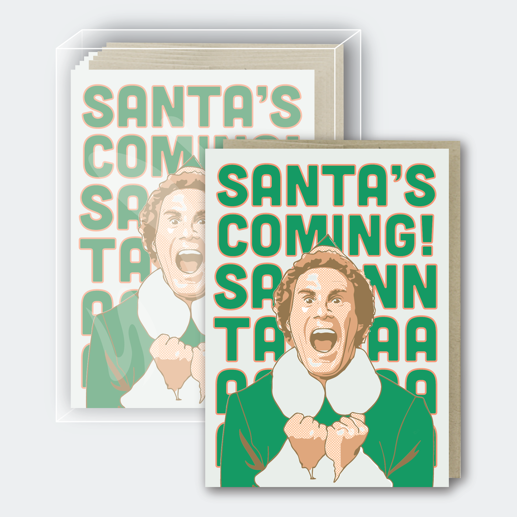 Elf Santa's Coming Card