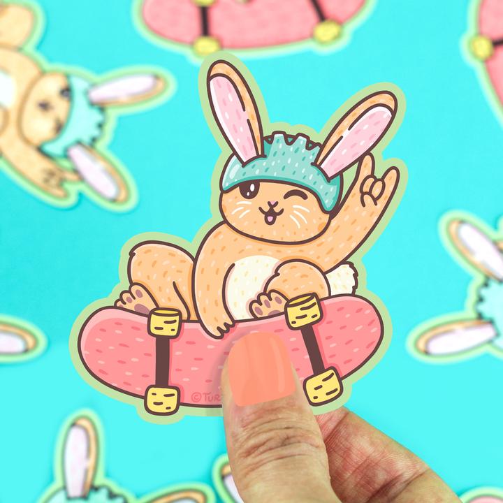 Skater Bunny Rabbit Vinyl Sticker