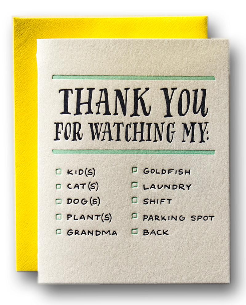 Thanks for Watching My... Card