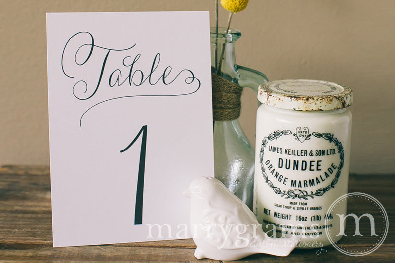 Numerical Wedding Table Number Signs Thin Style