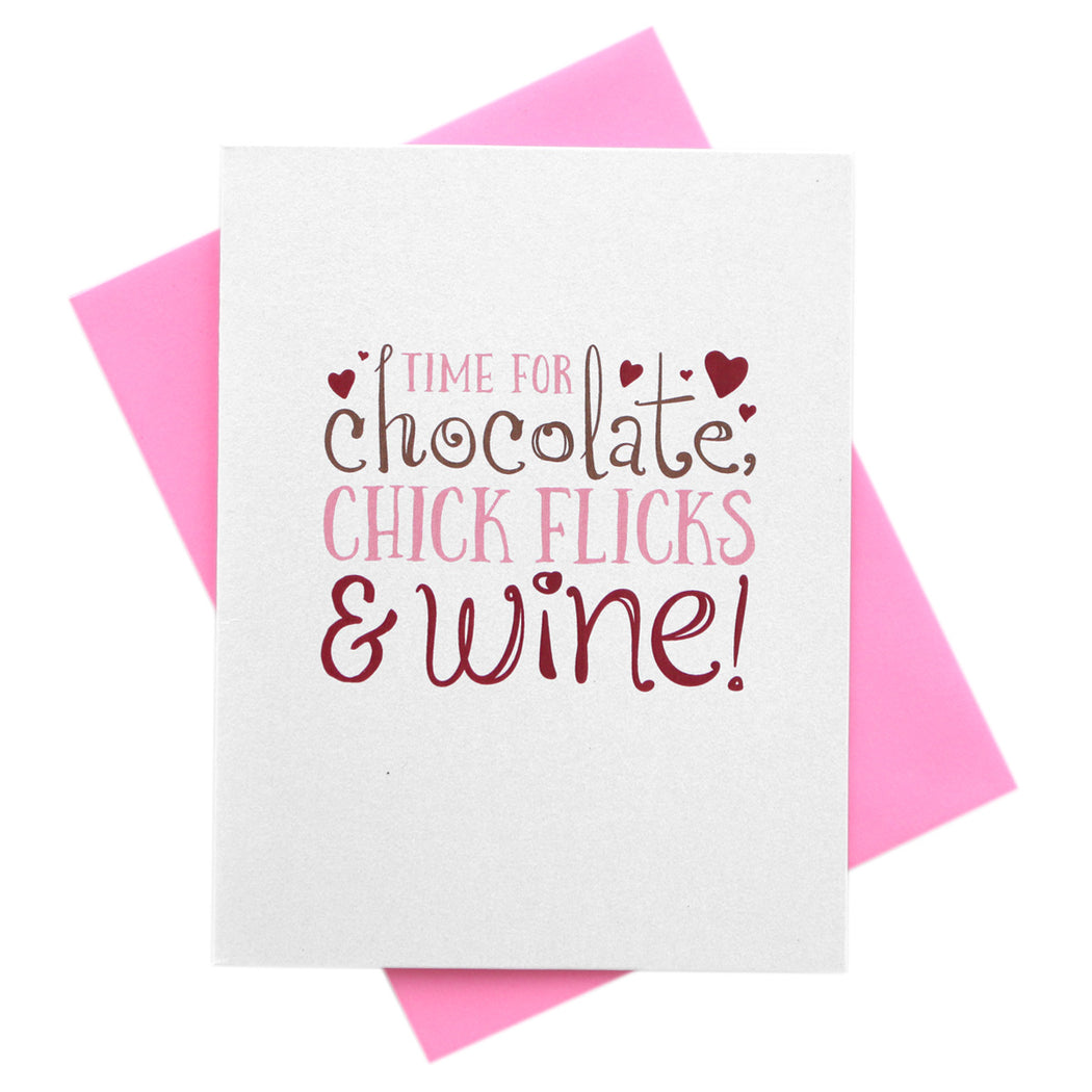 Chocolate, Chick Flicks & Wine Card