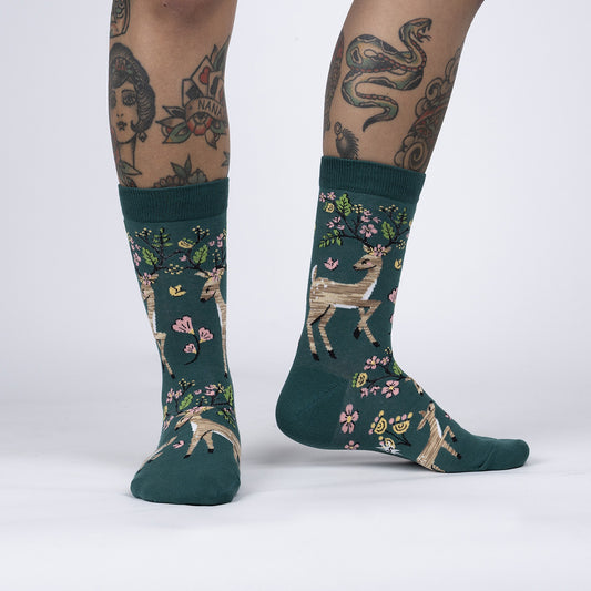 Spring Awakening Deer Women's Crew Socks