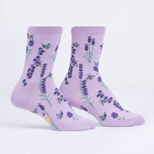 Bees and Lavender Women's Crew Socks