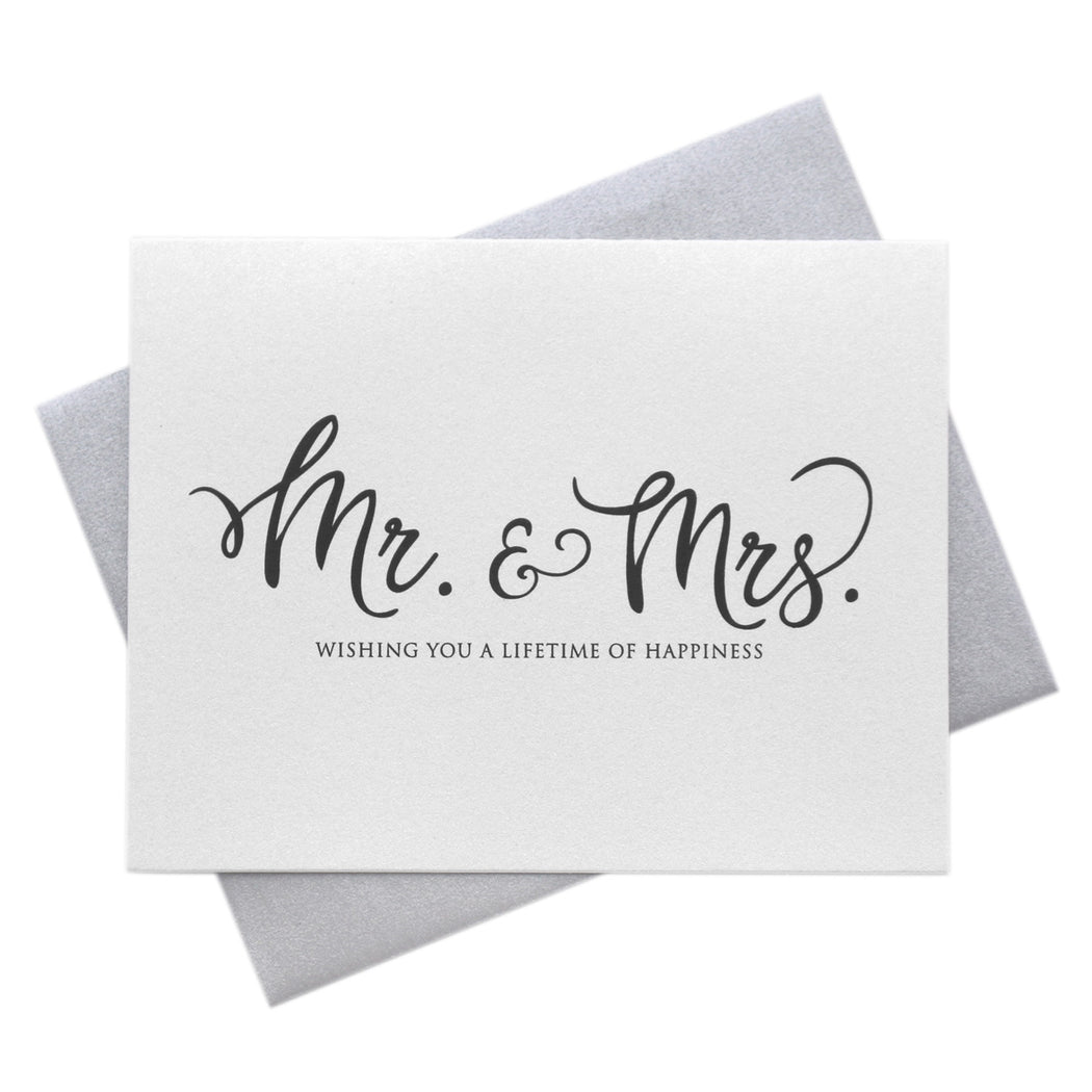 Mr. & Mrs. Lifetime of Happiness Wedding Wishes Card