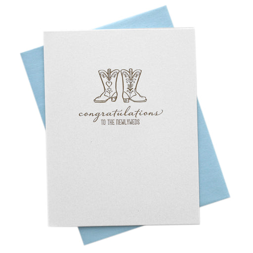 Southern Wedding Boots Congratulations to the Newlyweds Card