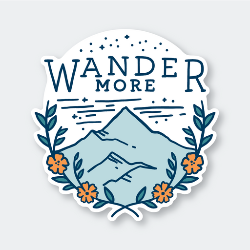 Wander More Mountain Vinyl Sticker