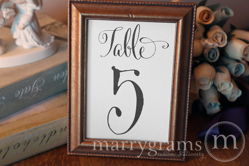 Numerical Wedding Table Number Signs Whimsical Style