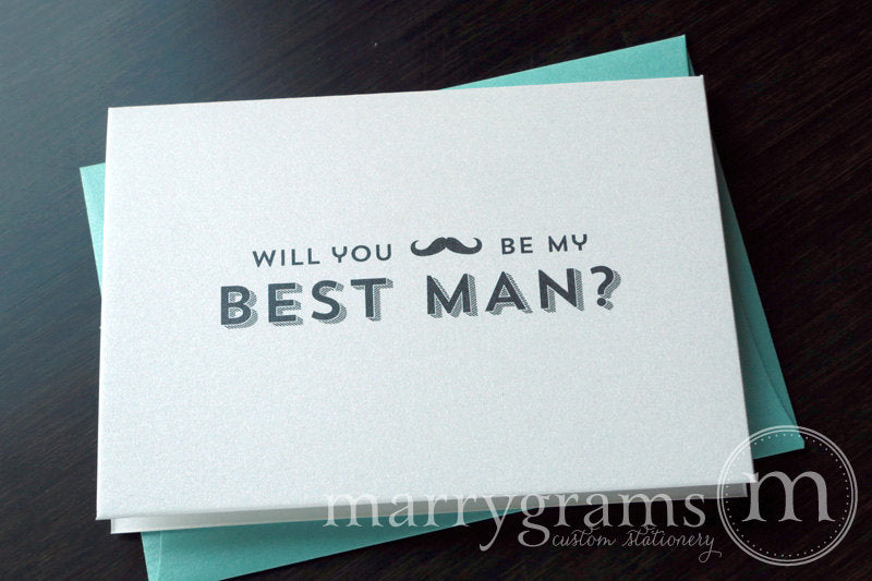 Will You Be My Groomsman Card Mustache Design