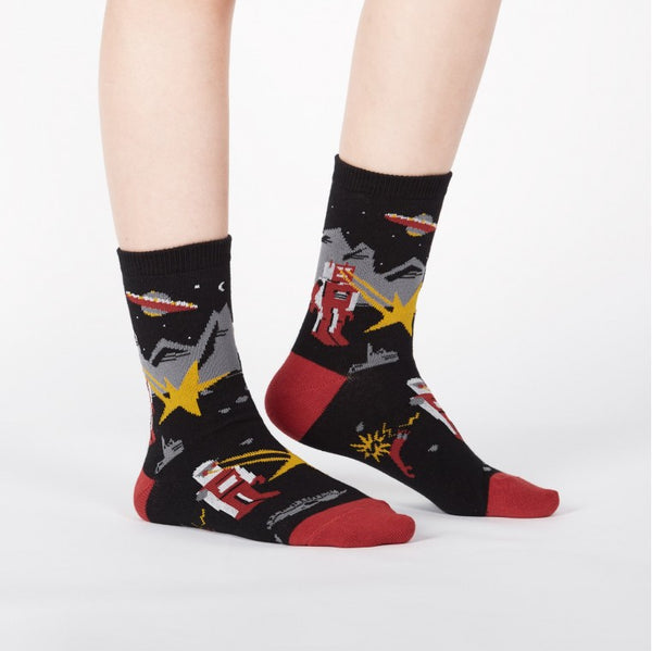 Zap! Zap! Junior's Crew Socks