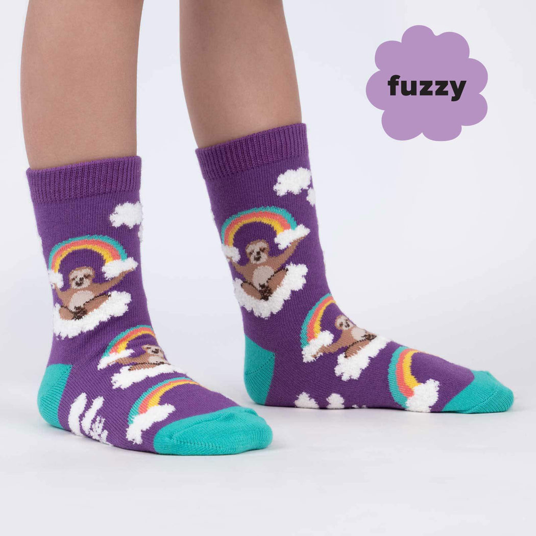 Sloth Dreams Fuzzy Junior's Crew Socks