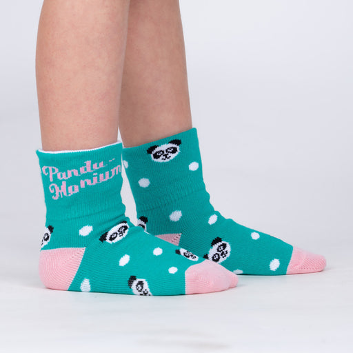 Panda Pair Youth Turn Cuff Socks