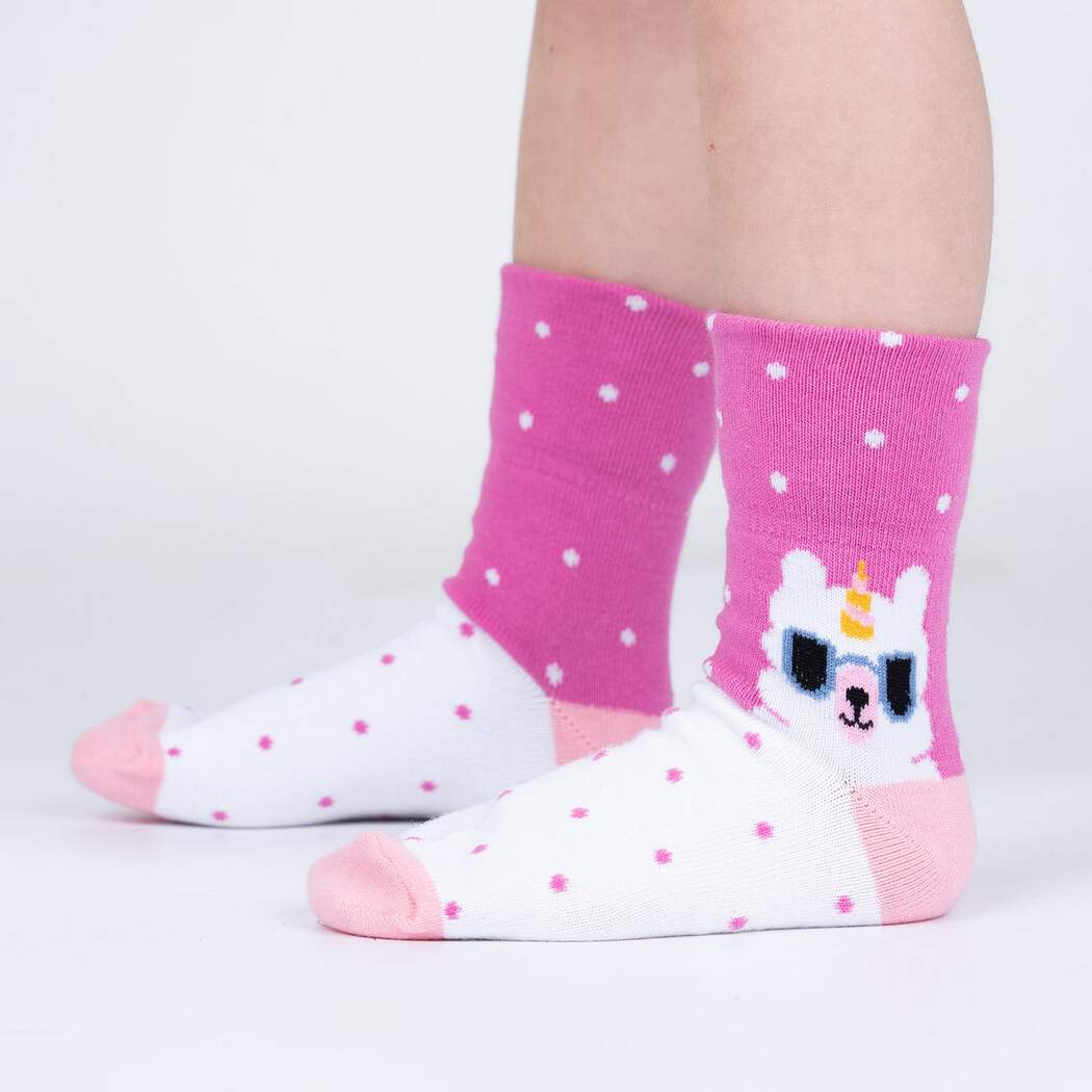 Llamacorn Youth Turn Cuff Socks