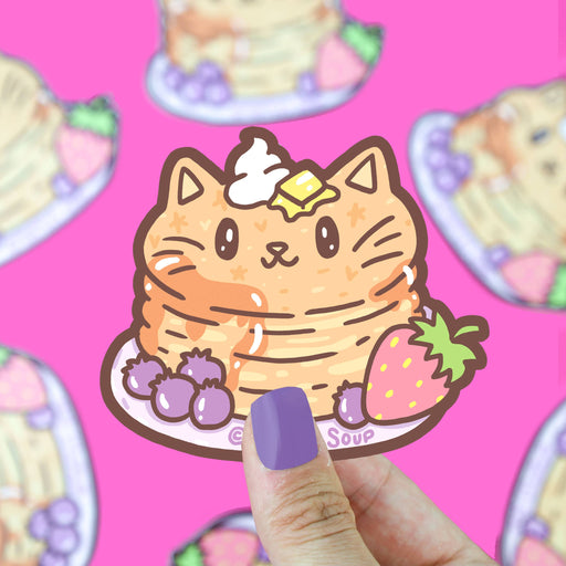 Pancake Kitty Cat Vinyl Sticker