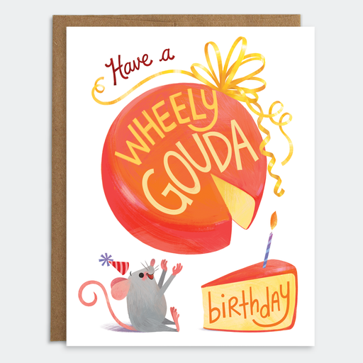 Wheely Gouda Mouse Cheese Birthday Card
